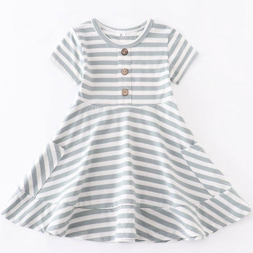 Mint Stripe Twirl Dress